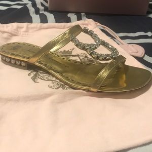 Juicy Couture Celina Gold sandal with rhinestones